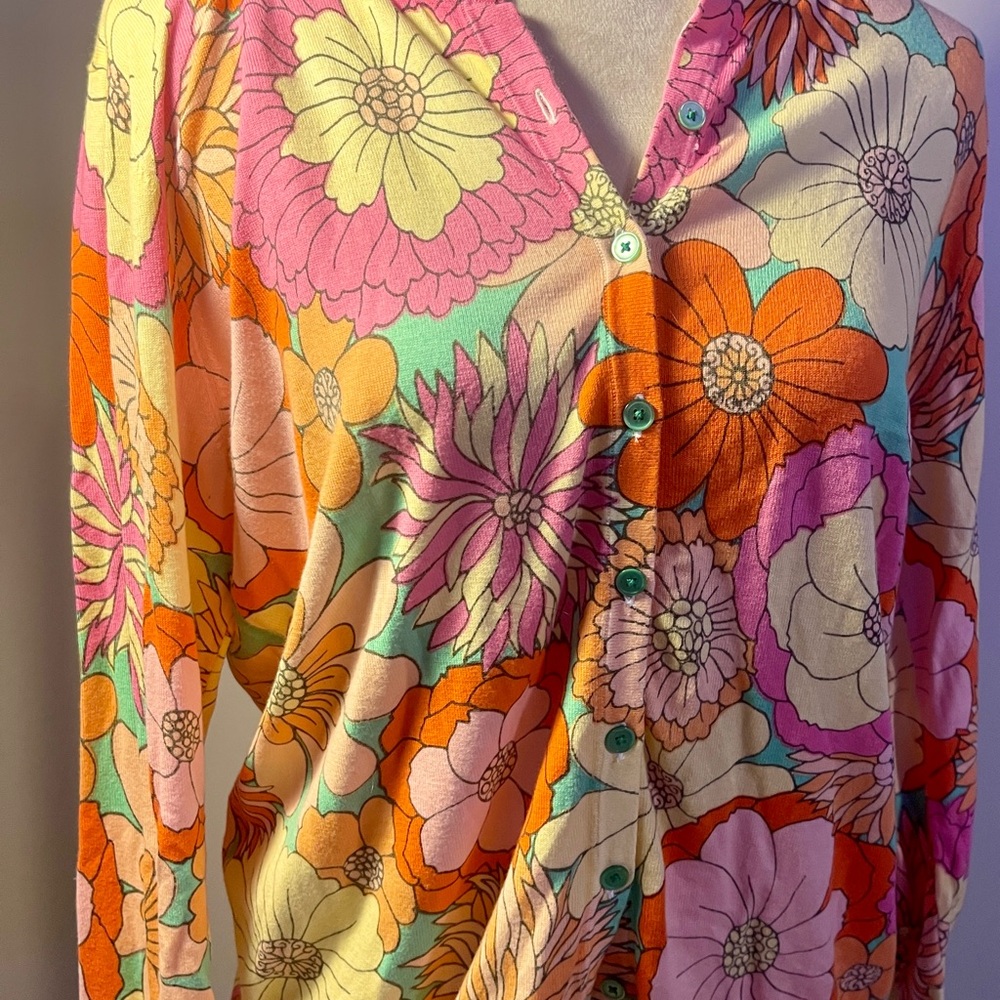 Talbots Multicolor Floral Top